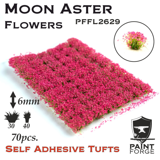 Paint Forge kępki kwiatków Moon Aster Flowers - 70sztuk / 6mm